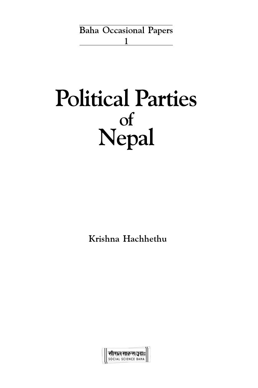 Political Parties Of Nepal